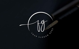 Calligraphy Studio Style FG Letter Logo Design