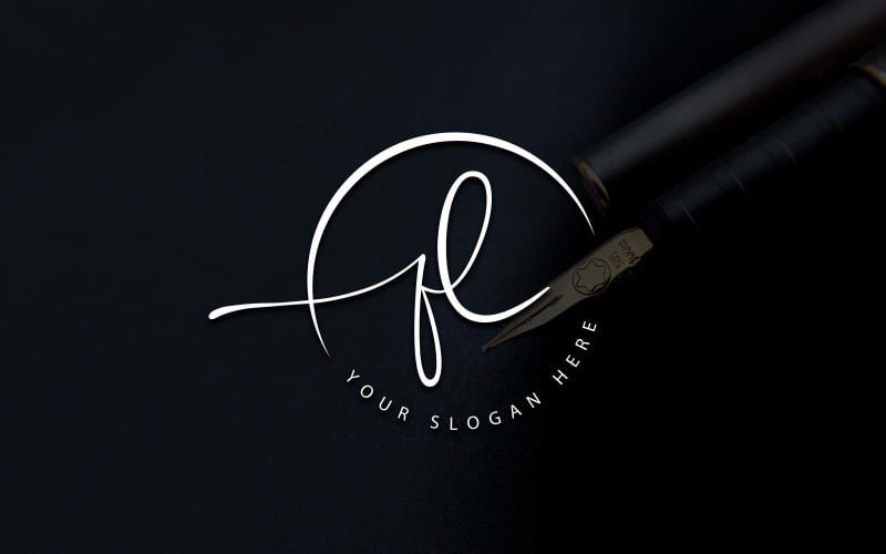 Calligraphy Studio Style FL Letter Logo Design Logo Template