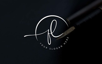 Calligraphy Studio Style FL Letter Logo Design