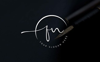 Calligraphy Studio Style FN Letter Logo Design