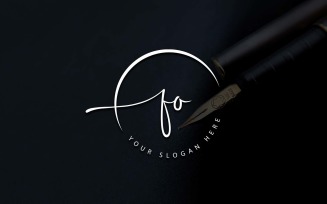 Calligraphy Studio Style FO Letter Logo Design