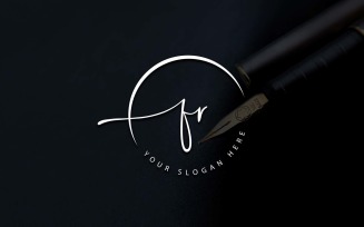 Calligraphy Studio Style FR Letter Logo Design