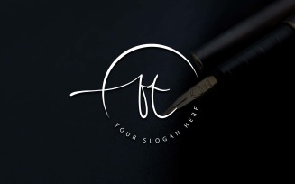 Calligraphy Studio Style FT Letter Logo Design