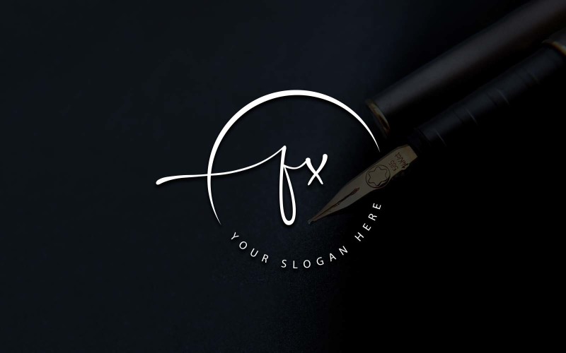 Calligraphy Studio Style FX Letter Logo Design Logo Template