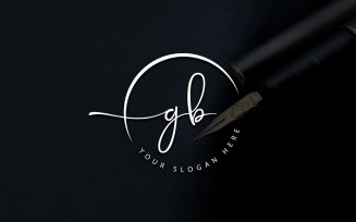 Calligraphy Studio Style GB Letter Logo Design