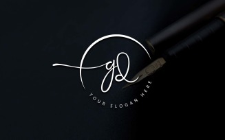Calligraphy Studio Style GD Letter Logo Design