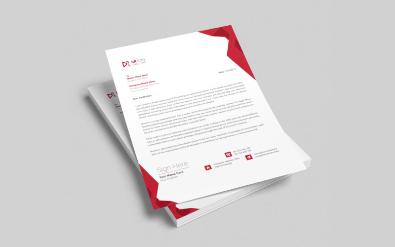 Clean and modern business letterhead design template free Corporate Identity