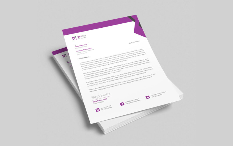 Clean and modern business letterhead design Corporate Identity