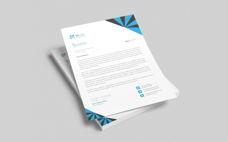Clean and modern business letterhead template design Corporate Identity