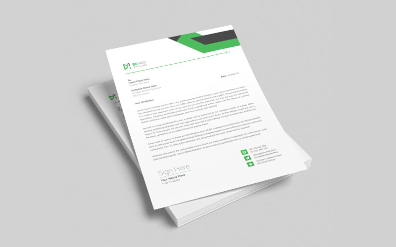 Minimal and creative business letterhead design template Corporate Identity
