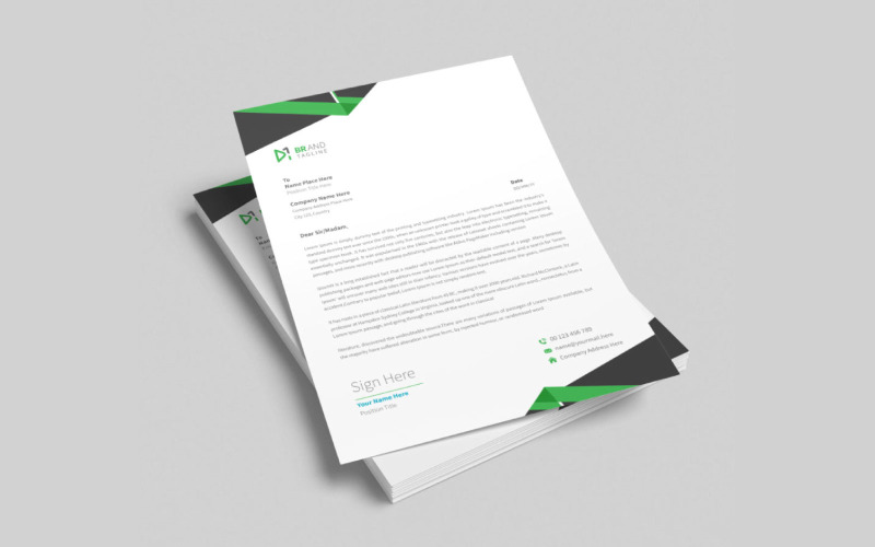 Minimal and creative business letterhead template design Corporate Identity