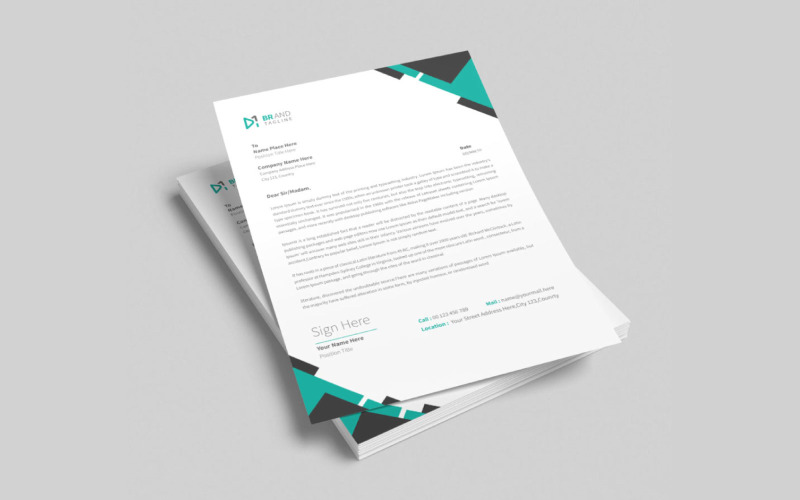 Minimal and creative business letterhead template Corporate Identity