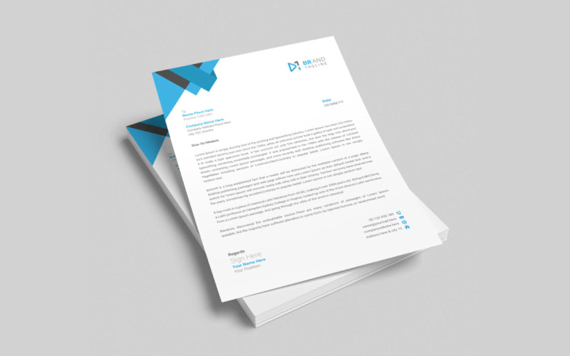 Modern and minimal business letterhead template design Corporate Identity