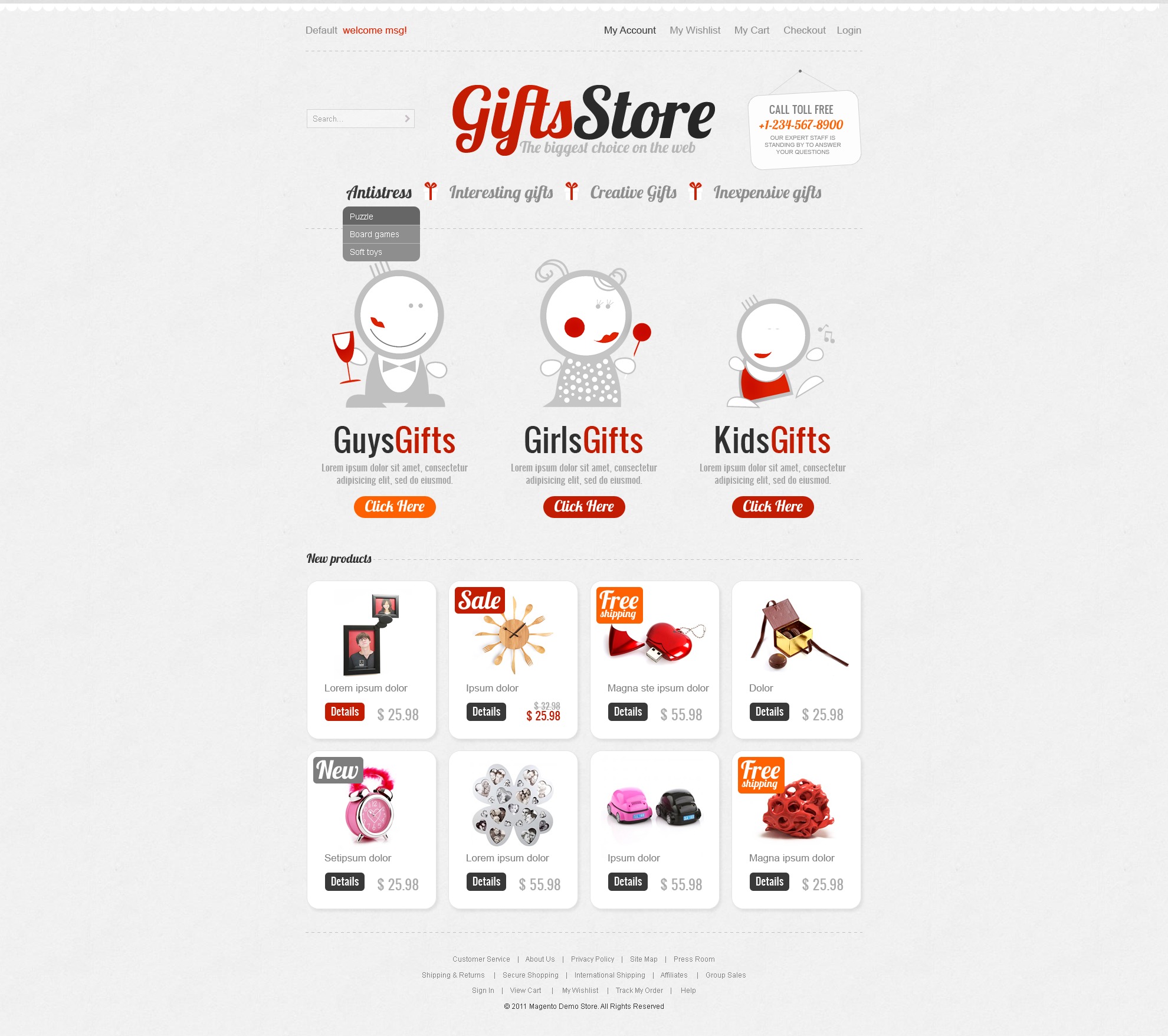 Magento Theme für Geschenkeshop #36005 - Screenshot