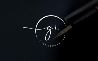 Calligraphy Studio Style GI Letter Logo Design
