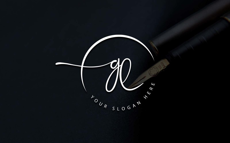 Calligraphy Studio Style GL Letter Logo Design Logo Template