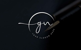 Calligraphy Studio Style GN Letter Logo Design