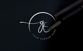 Calligraphy Studio Style GT Letter Logo Design