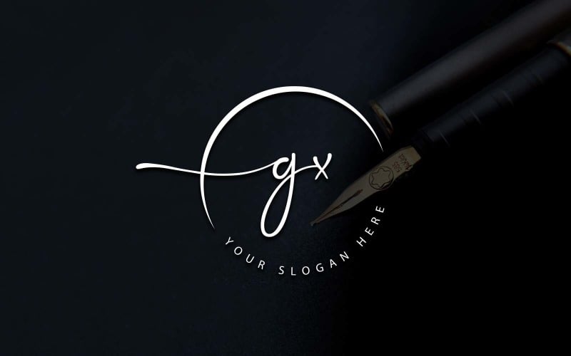 Calligraphy Studio Style GX Letter Logo Design Logo Template