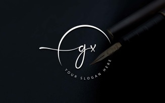 Calligraphy Studio Style GX Letter Logo Design