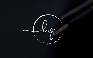 Calligraphy Studio Style HG Letter Logo Design