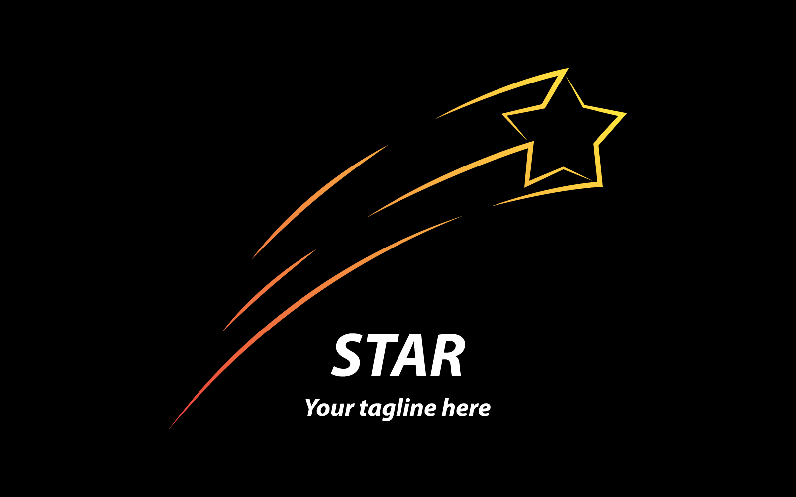 Star brush on black background vector logo design