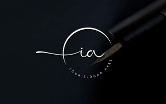 Calligraphy Studio Style IA Letter Logo Design
