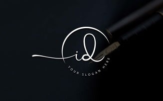 Calligraphy Studio Style ID Letter Logo Design