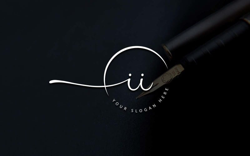Calligraphy Studio Style II Letter Logo Design Logo Template