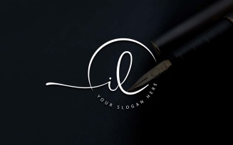 Calligraphy Studio Style IL Letter Logo Design