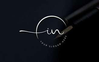 Calligraphy Studio Style IN Letter Logo Design
