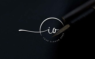 Calligraphy Studio Style IO Letter Logo Design