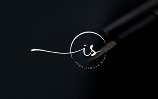 Calligraphy Studio Style IS Letter Logo Design