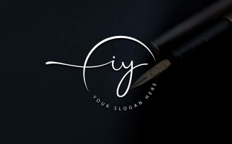 Calligraphy Studio Style IY Letter Logo Design