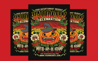 Halloween Party Celebration Flyer Template