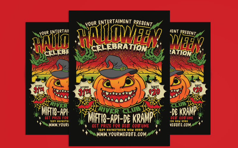 Halloween Party Celebration Flyer Template Corporate Identity