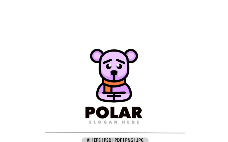 Polar mascot cartoon design logo adorable Logo Template