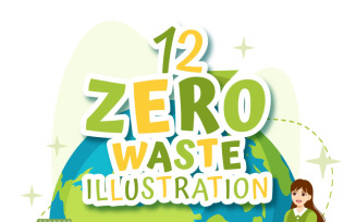 12 Zero Waste Vector Illustration