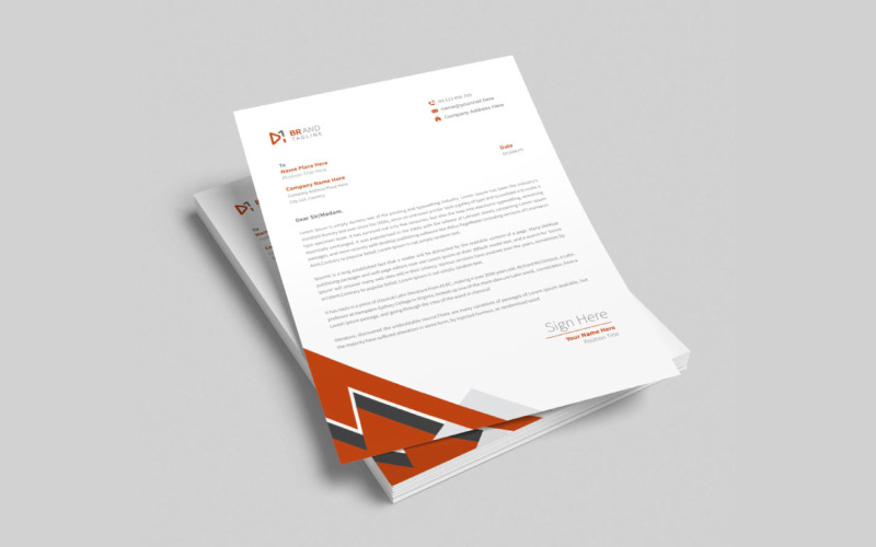 Clean business and corporate letterhead design template Corporate Identity