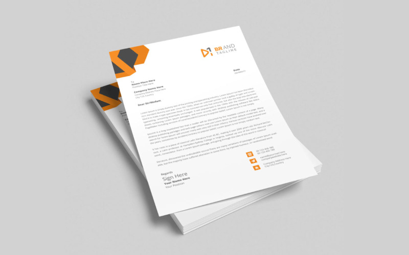 Clean business letterhead design Corporate Identity