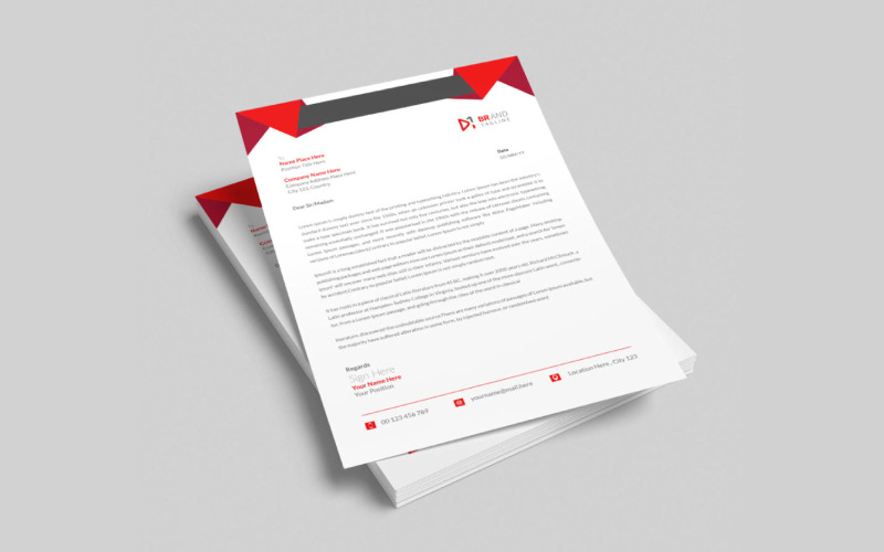 Clean business letterhead template design Corporate Identity