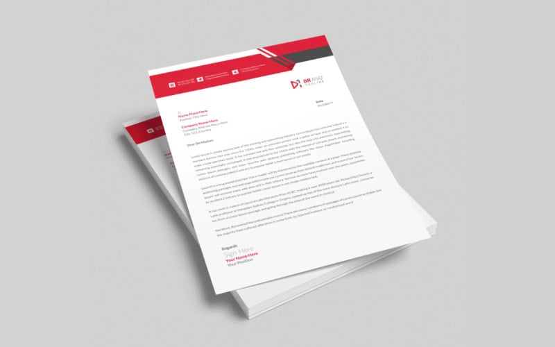 Flat design minimal business letterhead Corporate Identity