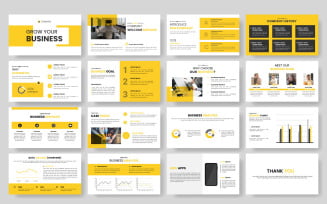 Presentation slides brochure cover design. Creative infographic elements