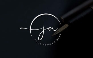 Calligraphy Studio Style JA Letter Logo Design