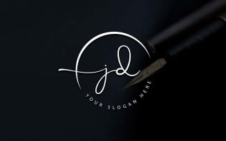 Calligraphy Studio Style JD Letter Logo Design