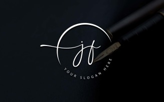 Calligraphy Studio Style JF Letter Logo Design