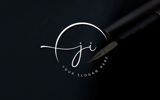 Calligraphy Studio Style JI Letter Logo Design