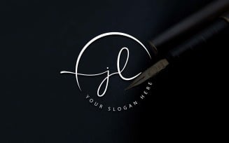Calligraphy Studio Style JL Letter Logo Design