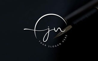 Calligraphy Studio Style JN Letter Logo Design