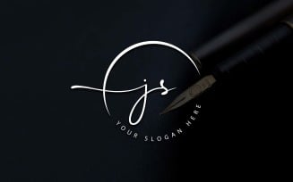 Calligraphy Studio Style JS Letter Logo Design